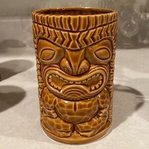 Chiki Tiki Brown Ceramic Mug – Vintage Hawaiian Souvenir